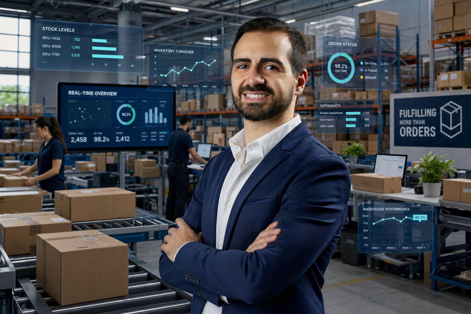 Centro de distribuição de e-commerce operado com IA